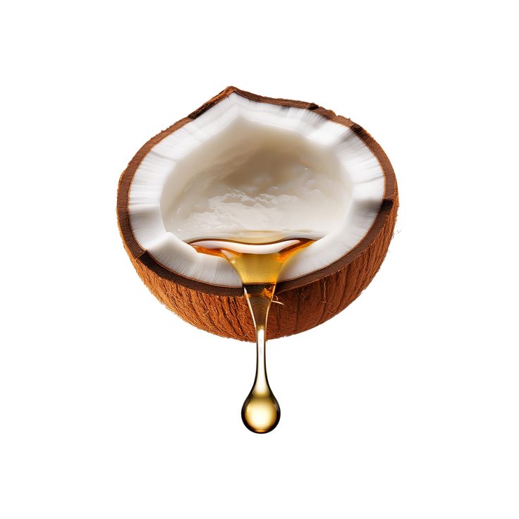 Download coconut oil fall from coconut slice on transparent background for free